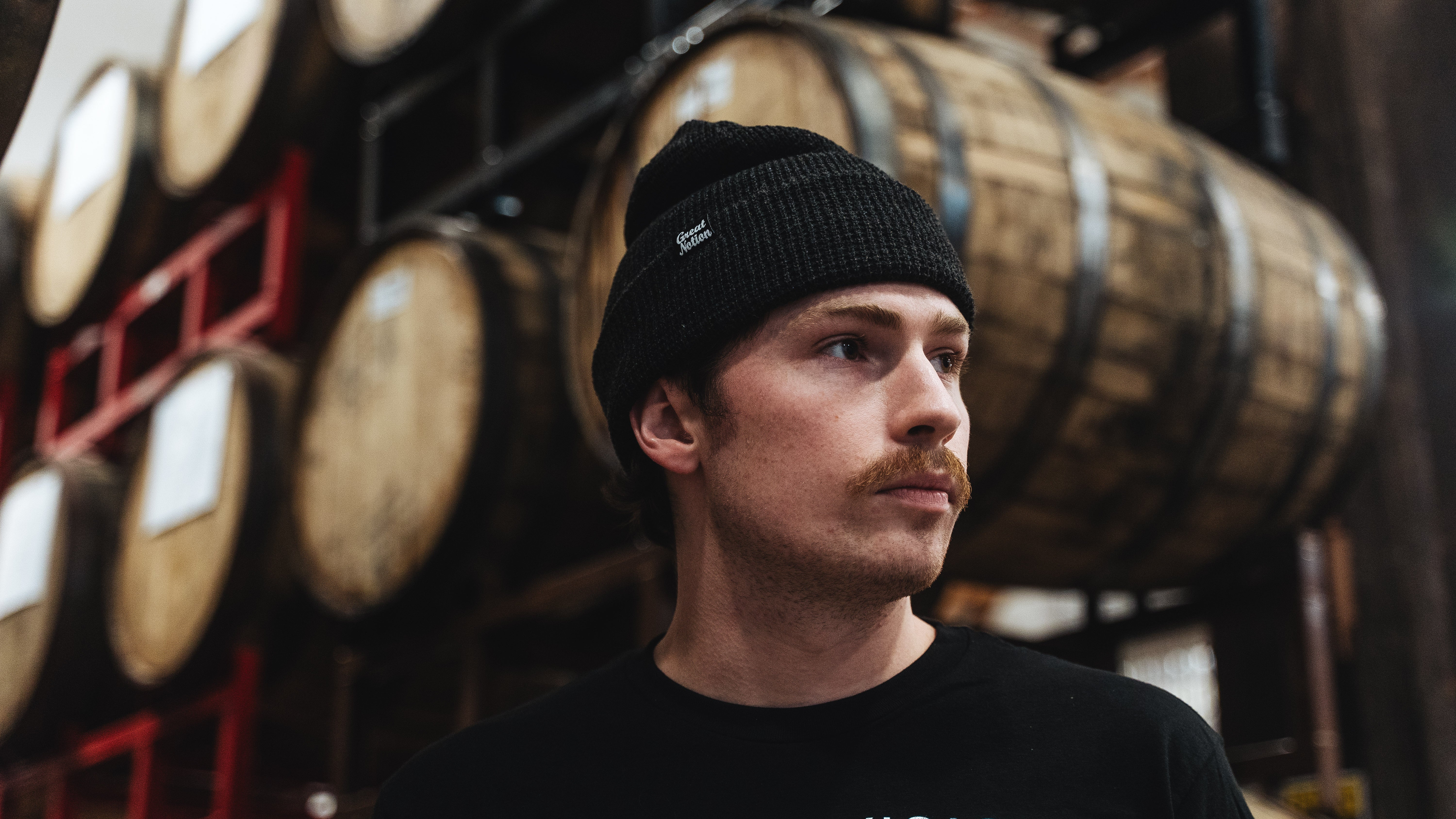 Black Waffle Knit Beanie